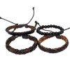 Комплект кожаных браслетов коричневый 4 шт LTH016
