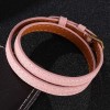 Браслет-ремень женский кожаный в два оборота розовый Gold Твой Браслет LTH438